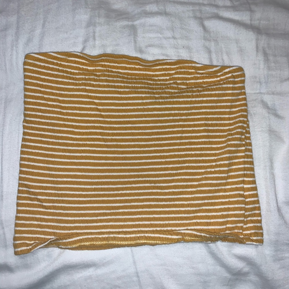 American eagle yellow & white cropped tube top